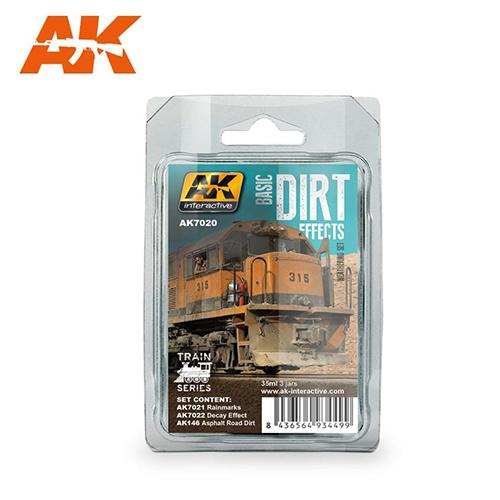 AK Interactive AK7020 Train Weathering Basic Dirt Effects Set Enamel
