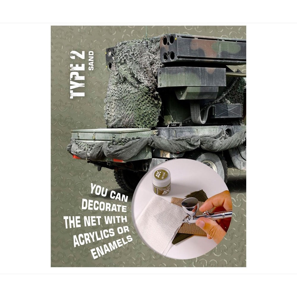 AK Interactive AK8062 Regular Camouflage Net Type 2 Brown