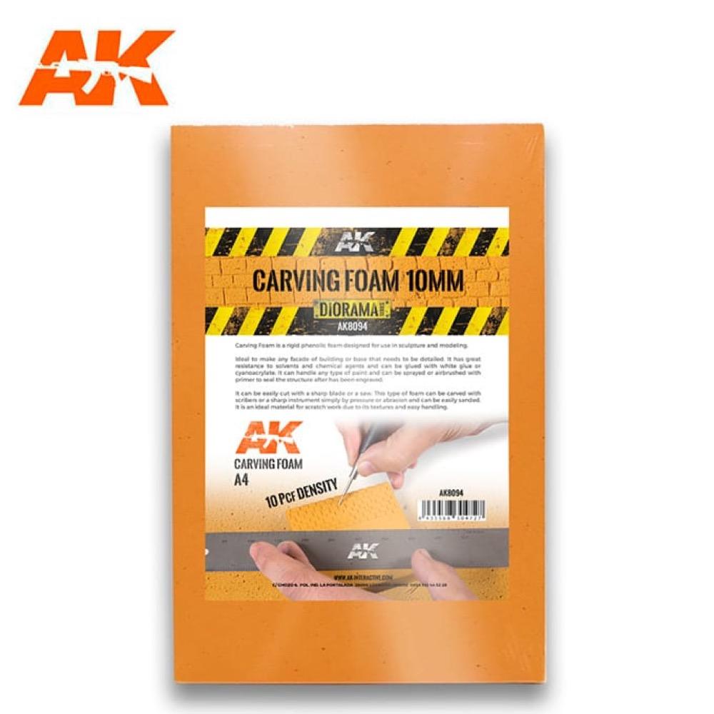 AK Interactive AK8094 Carving Foam 10mm A4 (305x228mm)