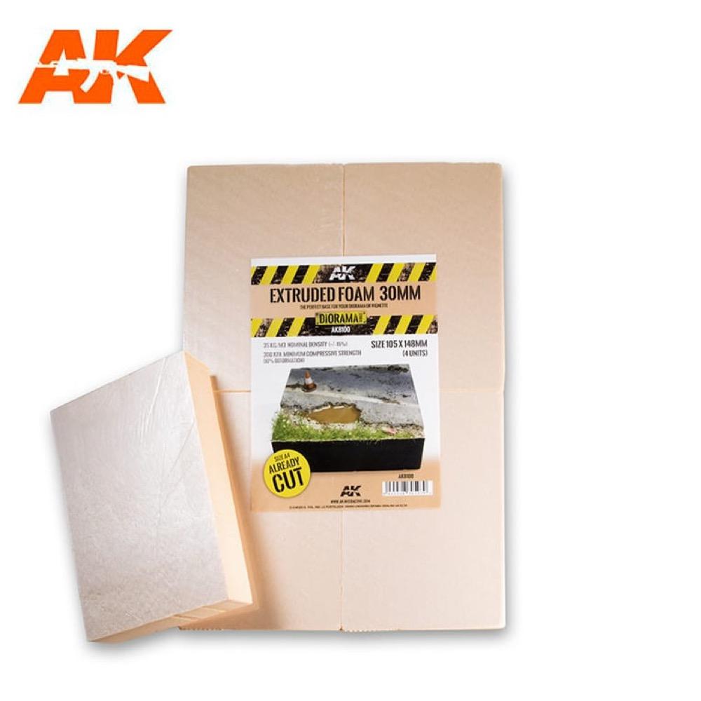 AK Interactive AK8100 Extruded Foam 30mm A4 Already Cut