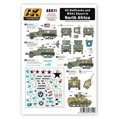 AK Interactive 811 US Halftracks And M5A1 In North Africa Wet Transfer