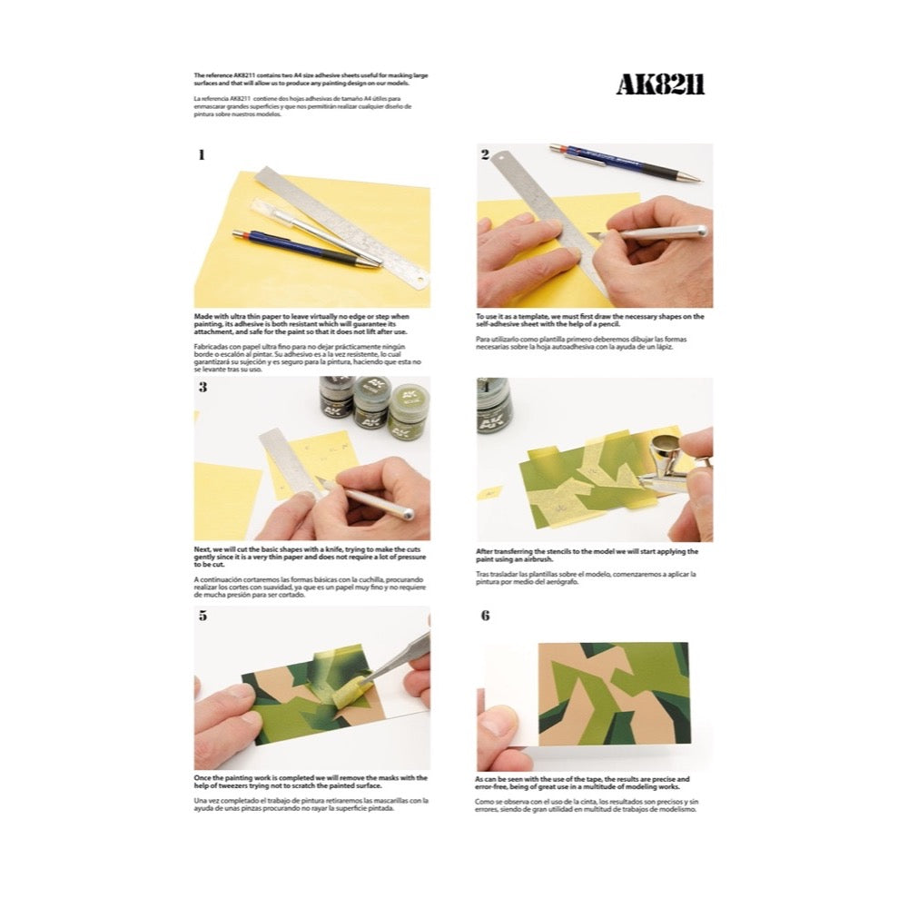 AK Interactive 8211 Masking Sheet A4 2 units