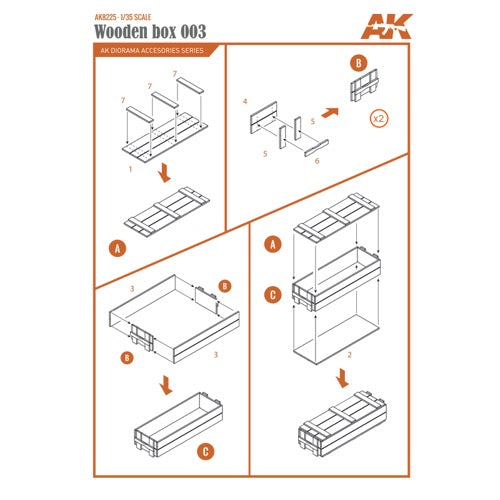 AK Interactive AK8225 Laser Cut Wooden Box 003 1:35. 5 Units
