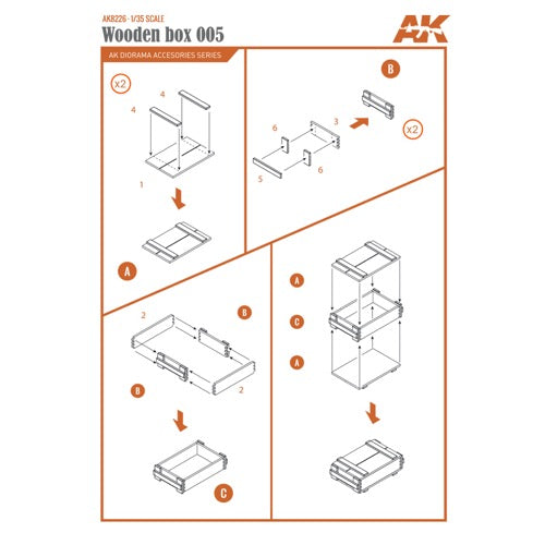 AK Interactive AK8226 Laser Cut Wooden Box 005 1:35. 9 Units
