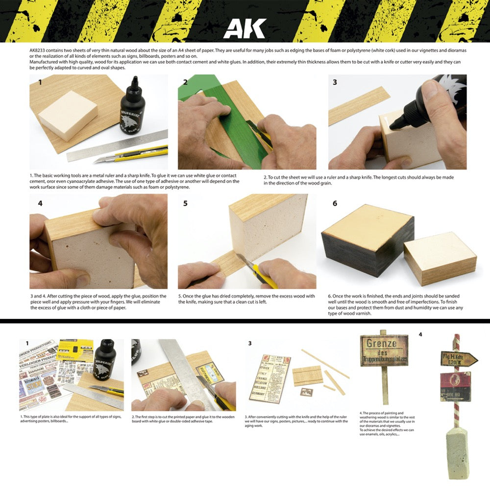 AK Interactive 8233 Dioramas A4 Wooden Sheets 2