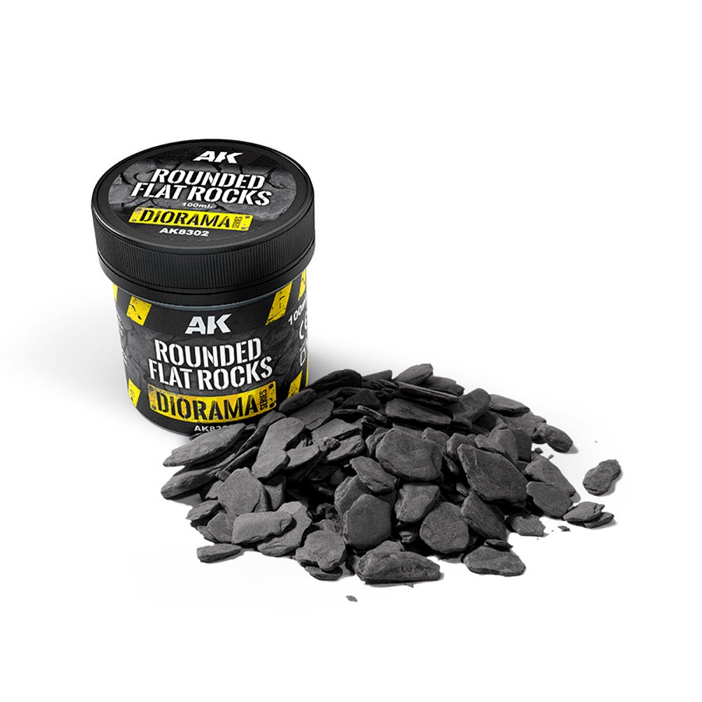 AK Interactive Dioramas Rounded Flat Rocks 100ml
