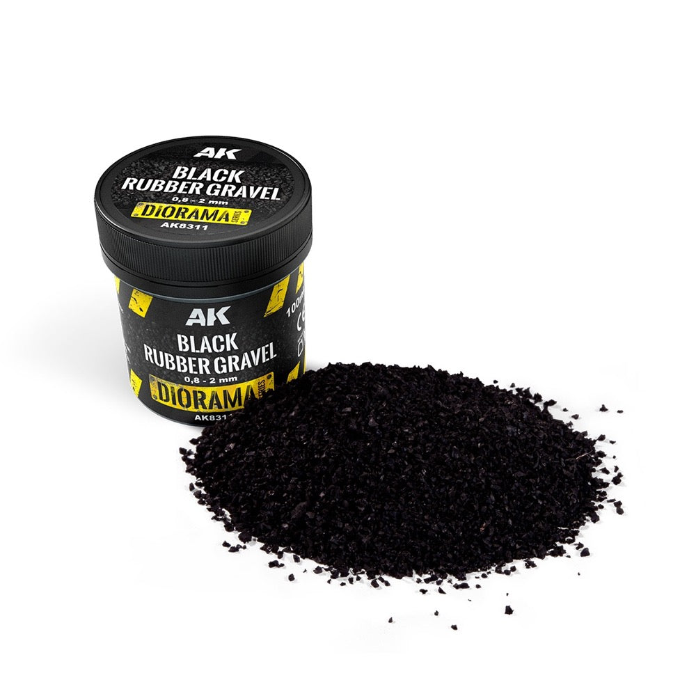 AK Interactive Dioramas Black Rubber Gravel 0.8-2mm