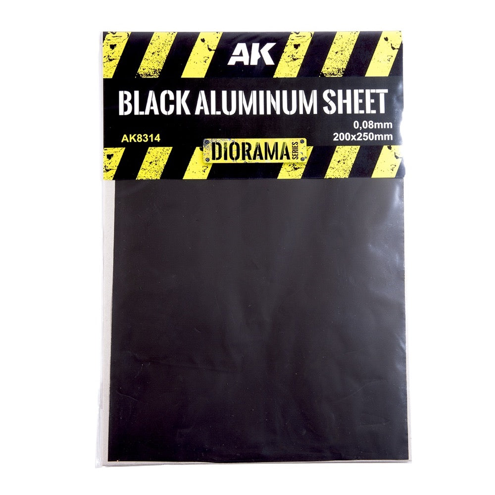 AK Interactive Black Aluminium Sheet 150um 200X250mm