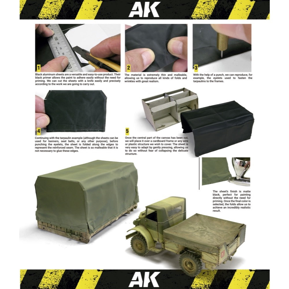 AK Interactive Black Aluminium Sheet 150um 200X250mm