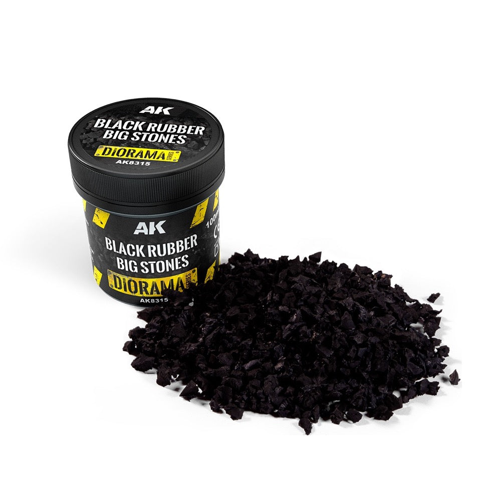 AK Interactive Dioramas Black Rubber Big Stones 100ml