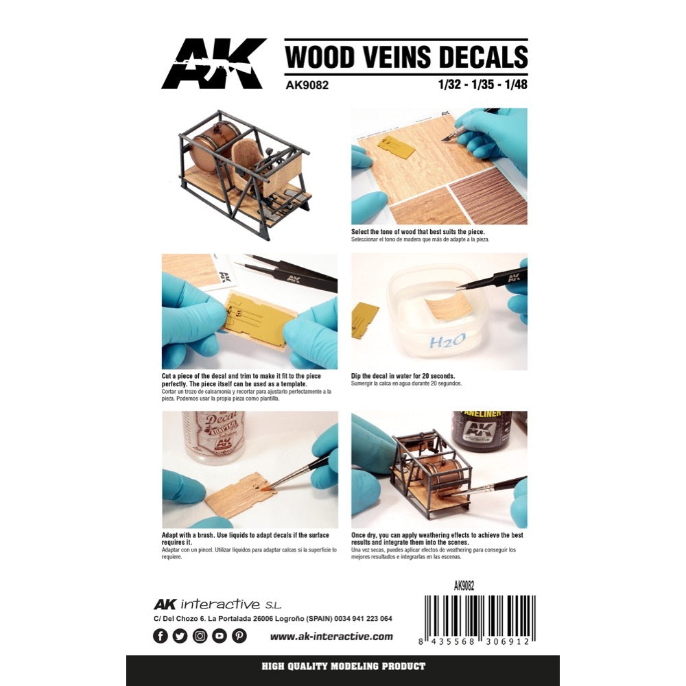 AK Interactive AK9091 Wood Veins Decals