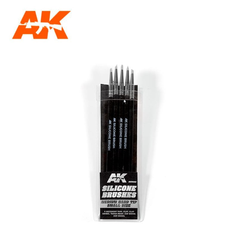 AK Interactive 9085 Silicone Brushes Medium Hard Tip Small (5pcs)
