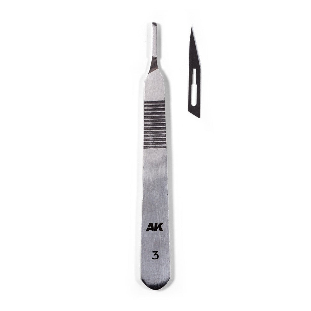 AK Interactive Stainless Steel Scalpel Handle (with 2 Blades)