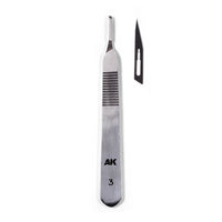 AK Interactive Stainless Steel Scalpel Handle (with 2 Blades)
