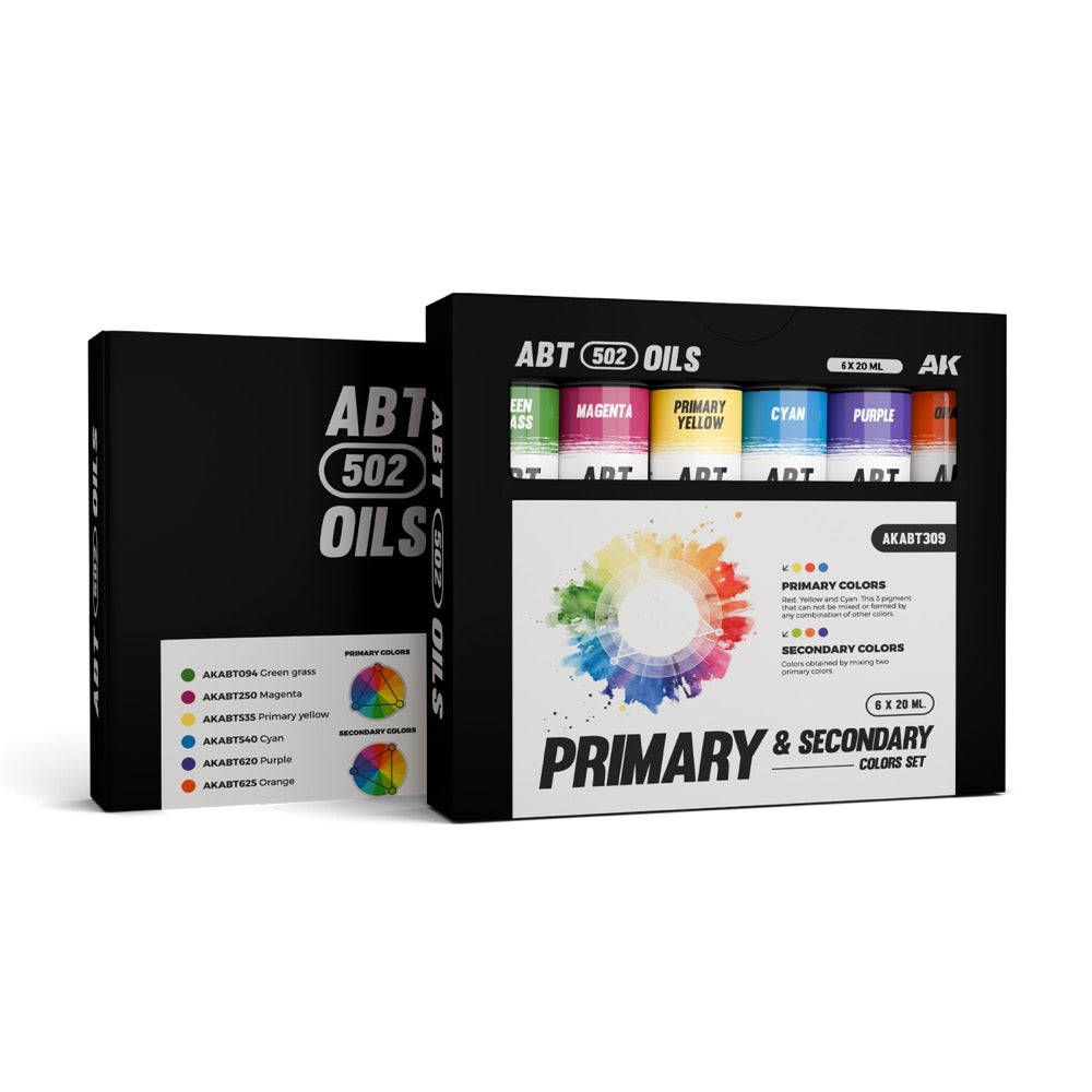 AK Interactive ABT 502 Primary & Secondary Colours Oil Paint Set