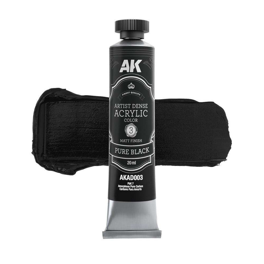 AK Interactive Artist Dense Acrylic Pure Black 20ml