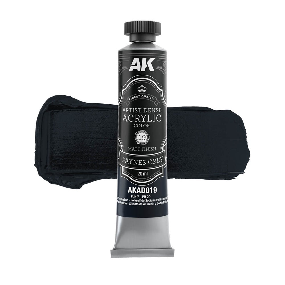 AK Interactive Artist Dense Acrylic Payne's Grey