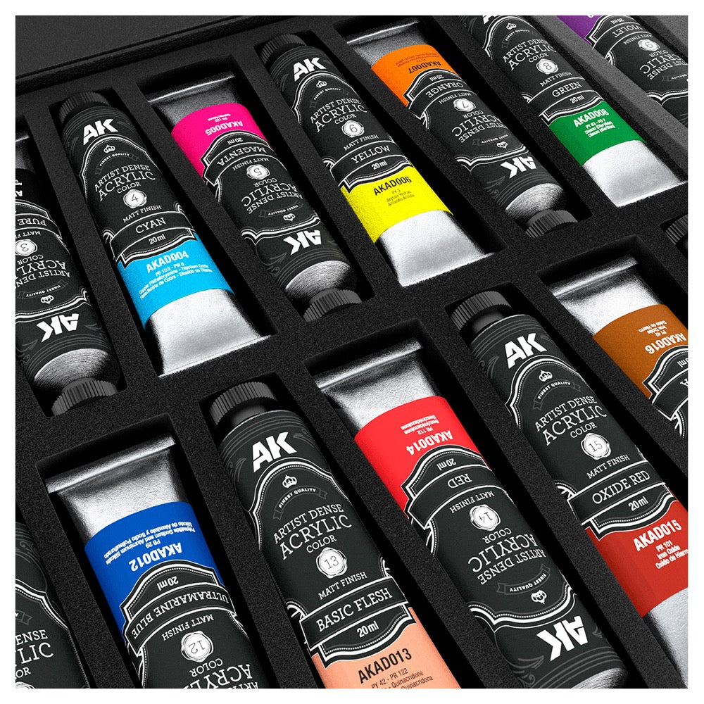 AK Interactive Artist Dense Acrylic Deluxe Edition Box Full Range