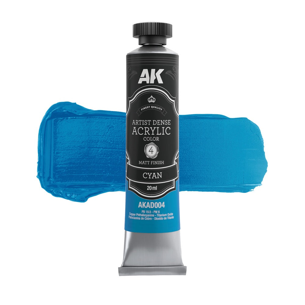 AK Interactive Artist Dense Acrylic Primary and Secondary Set (6 Tubes 20 ml)