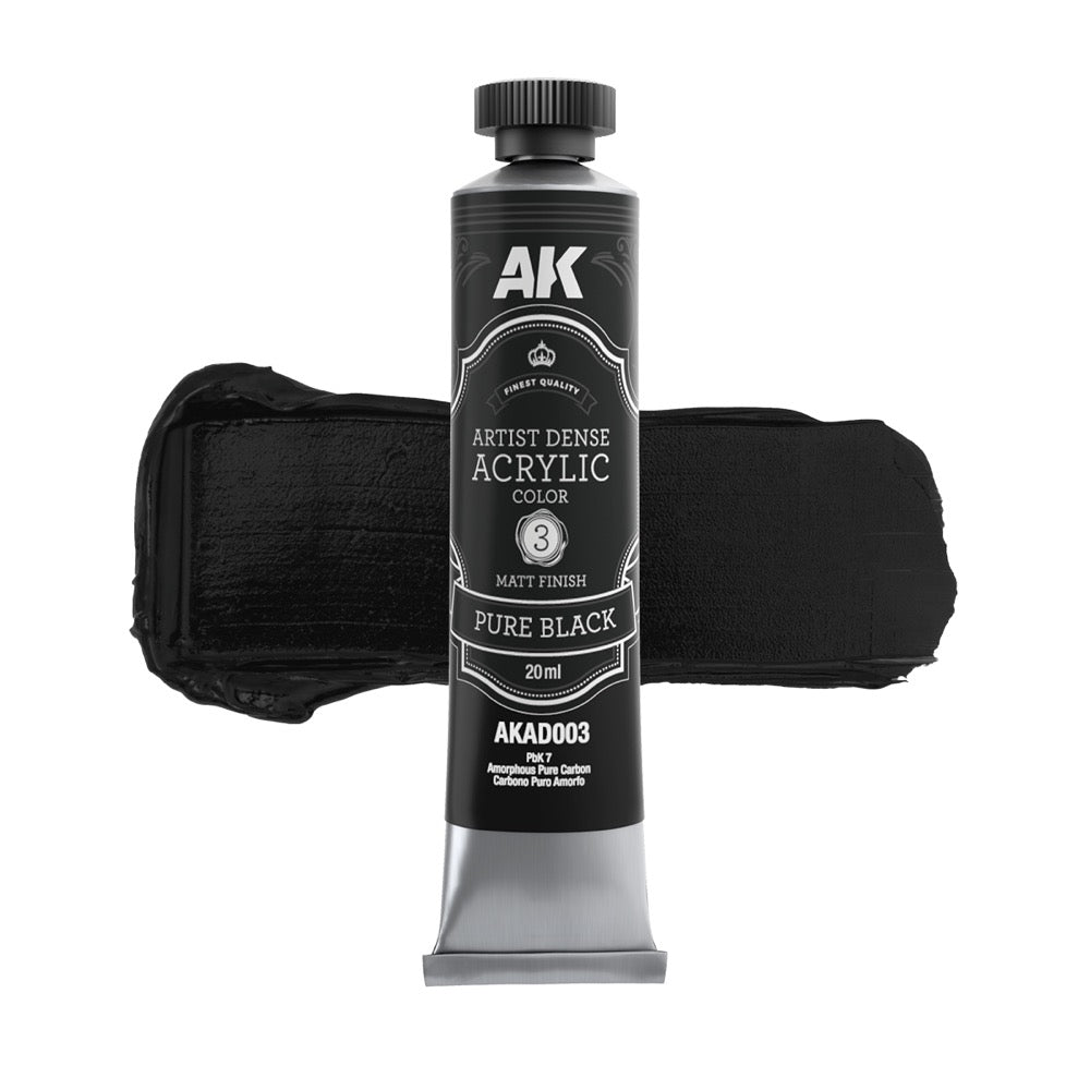 AK Interactive Artist Dense Acrylic Black & White Color Set