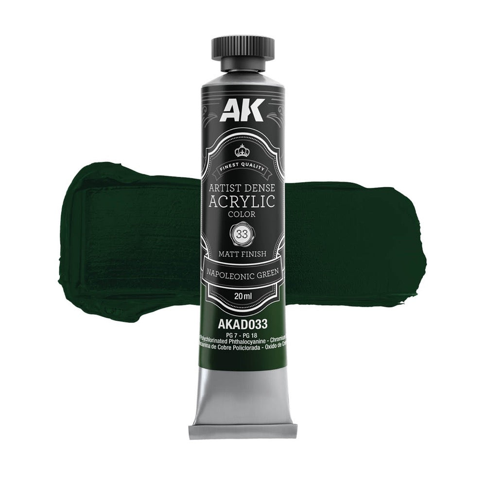 AK Interactive Artist Dense Acrylic Green Color Set