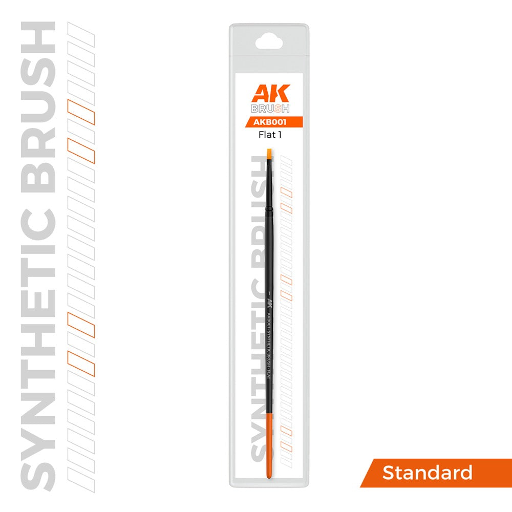 AK Interactive AKB001 Flat 1 Synthetic Paint Brush