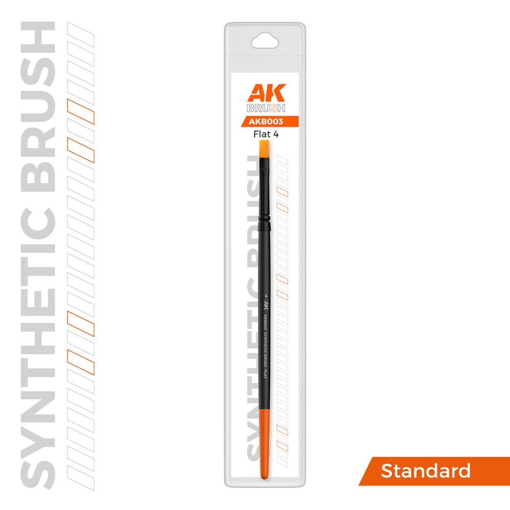 AK Interactive AKB003 Flat 4 Synthetic Paint Brush