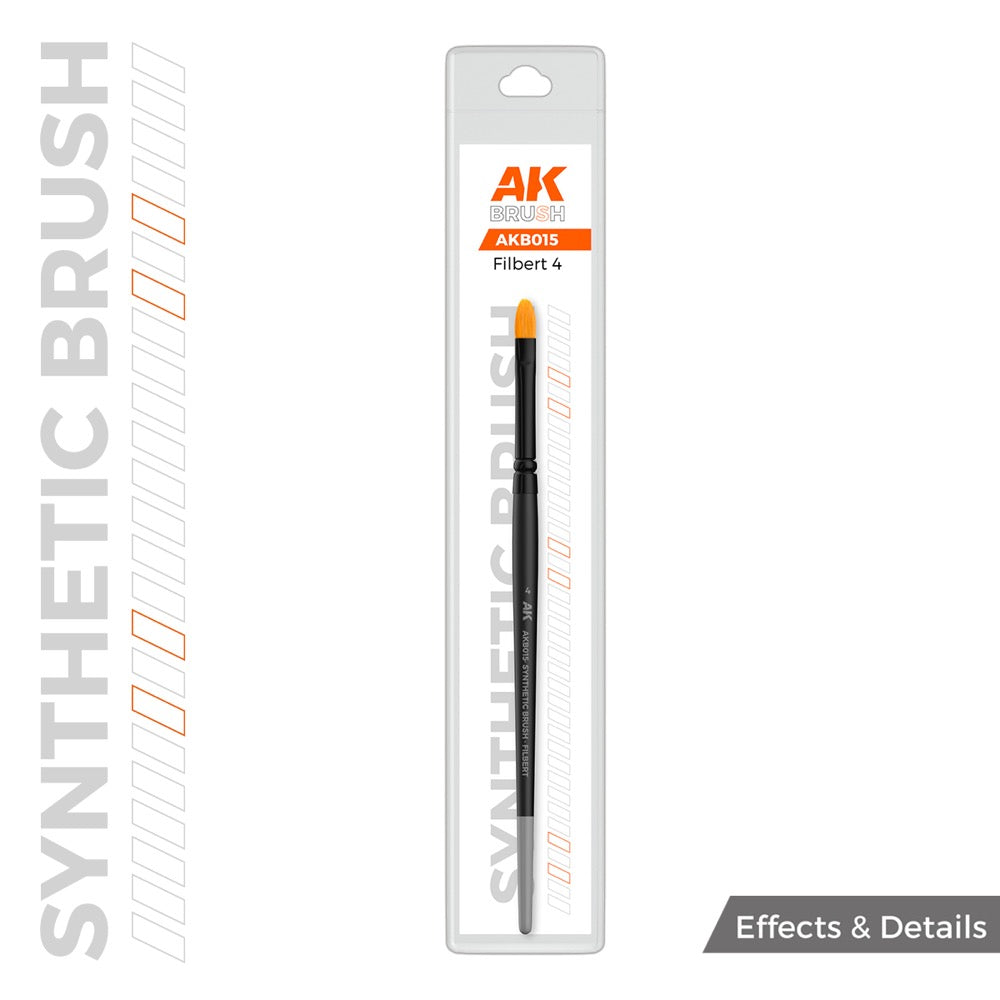 AK Interactive AKB015 Filbert 4 Synthetic Paint Brush
