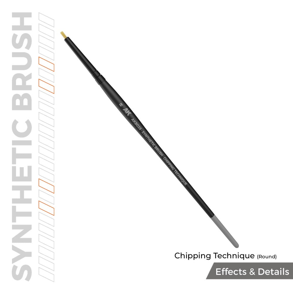 AK Interactive Synthetic Brush Chipping Technique (Round)