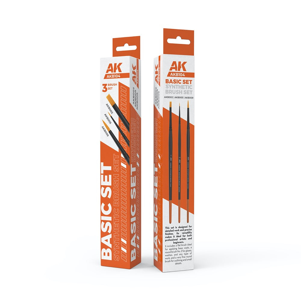 AK Interactive AKB104 Basic Brush Set (3pce)