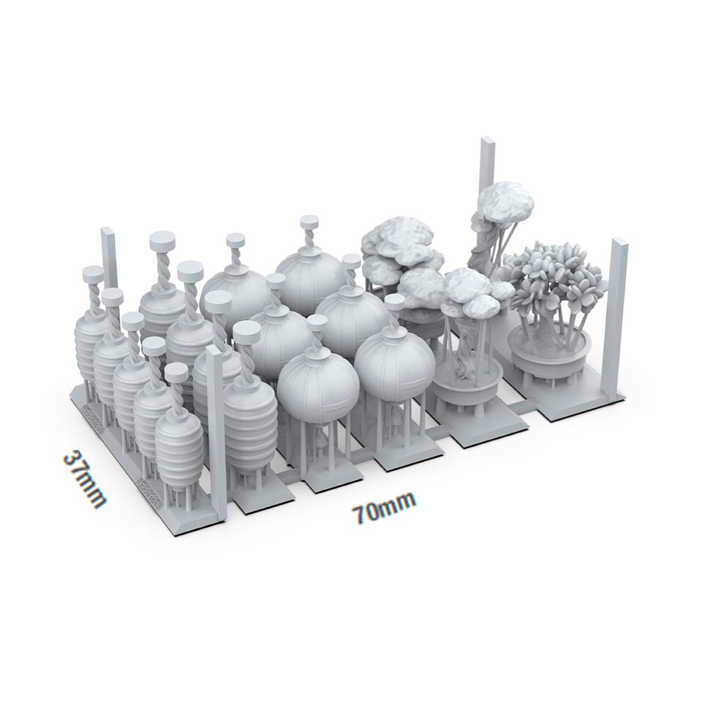 AK Interactive Basing Bits Japanese Lamps & Bonsai