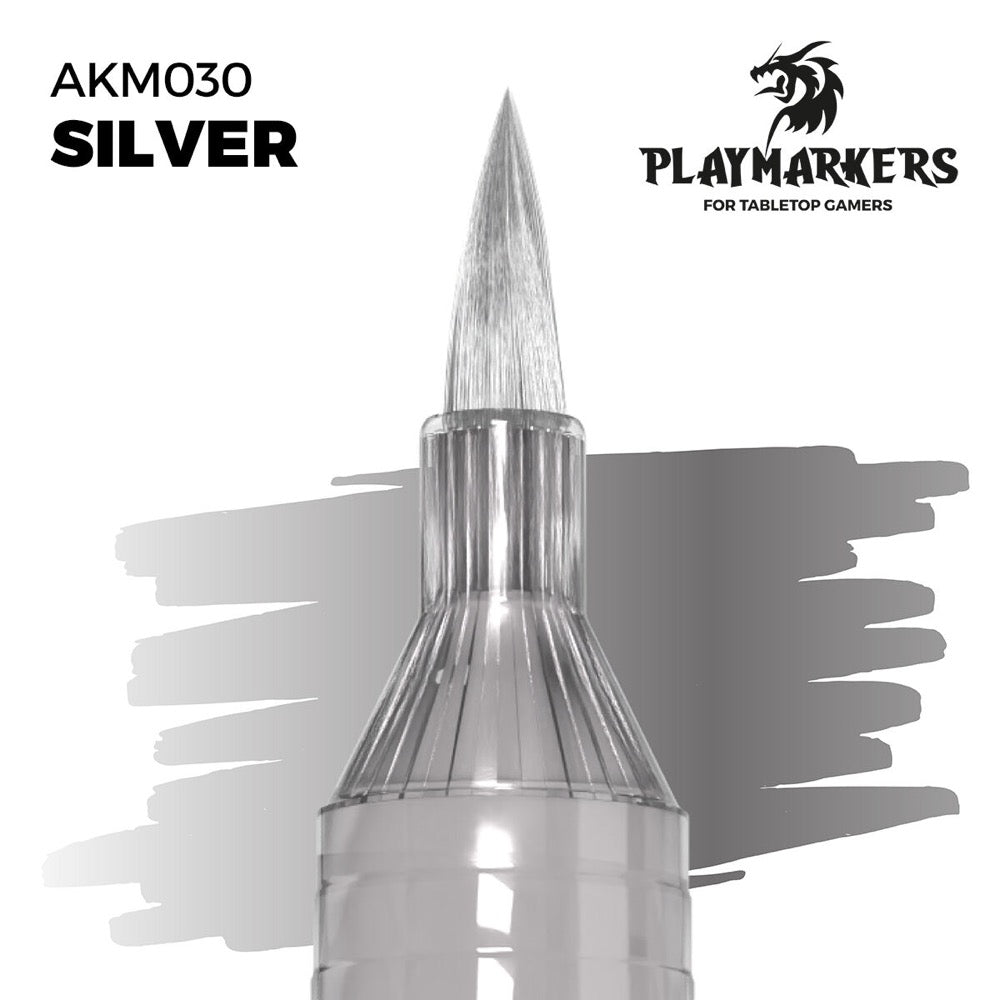 AK Interactive AKM030 Acrylic PlayMarker Silver