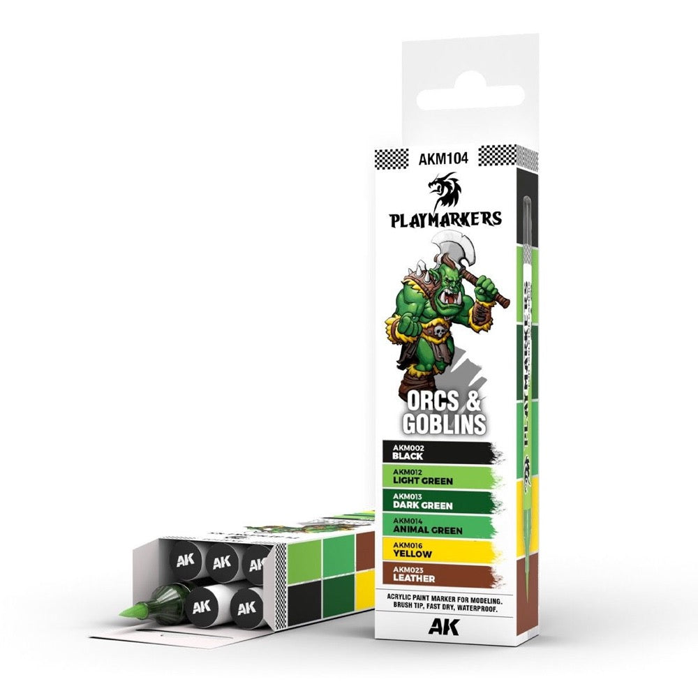 AK Interactive Playmarkers Set Orcs & Goblins (6 Colours)