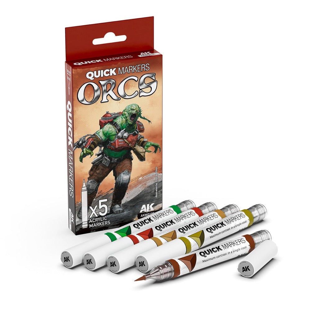 AK Interactive MQ106 Quick Marker Set Orcs 5 Colour Set