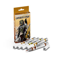 AK Interactive MQ110 Quick Marker Set Skeletons 5 Colour Set