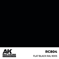 AK Interactive RC804 Real Colors Flat Black RAL 9005 17ml Lacquer Paint