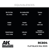 AK Interactive RC804 Real Colors Flat Black RAL 9005 17ml Lacquer Paint