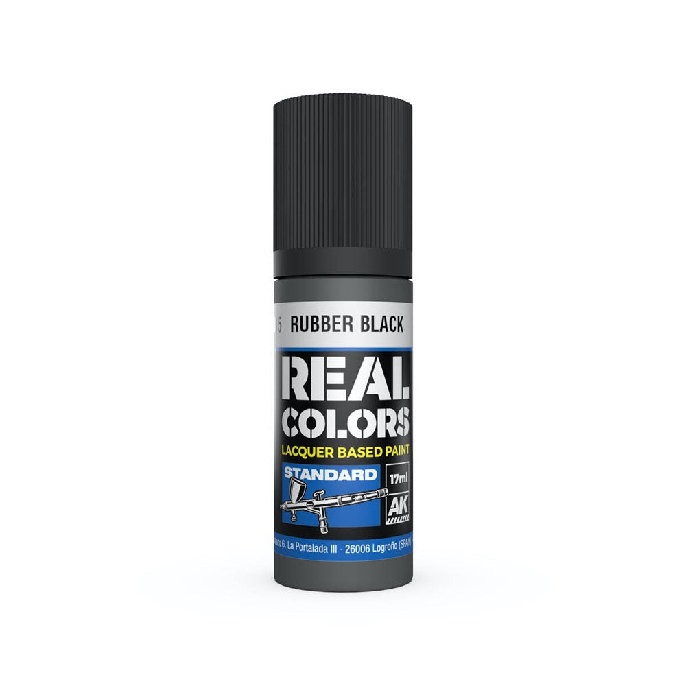 AK Interactive RC805 Real Colors Rubber Black 17ml Lacquer Paint