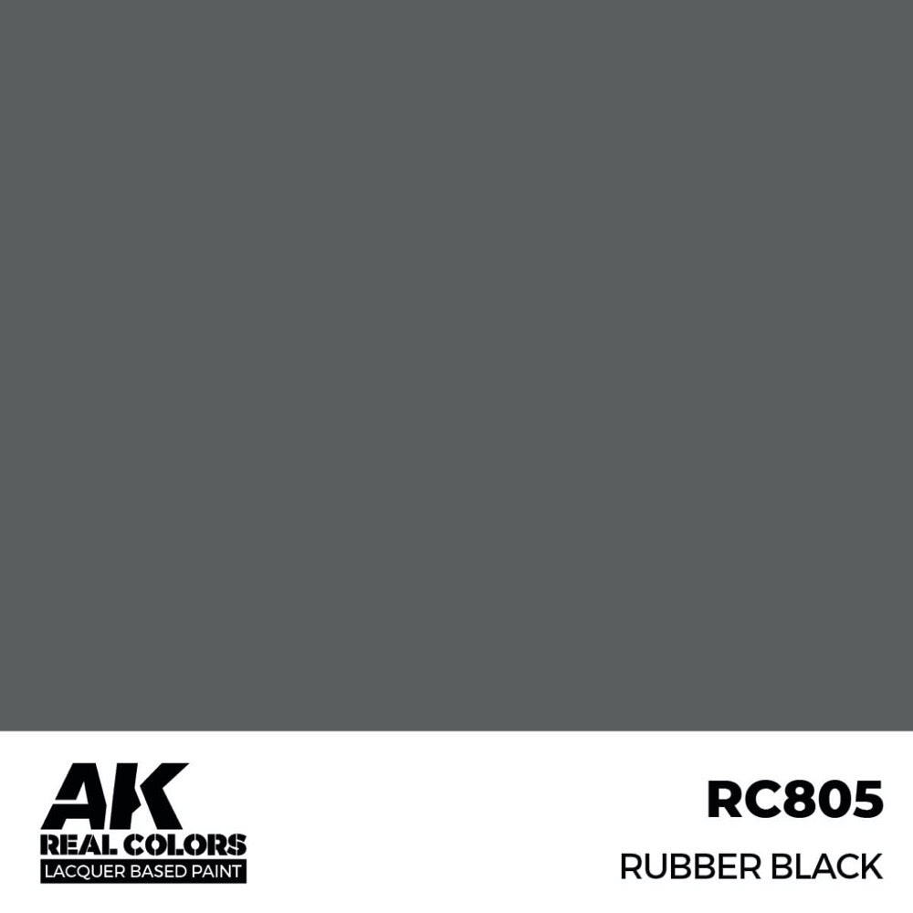 AK Interactive RC805 Real Colors Rubber Black 17ml Lacquer Paint