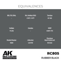 AK Interactive RC805 Real Colors Rubber Black 17ml Lacquer Paint