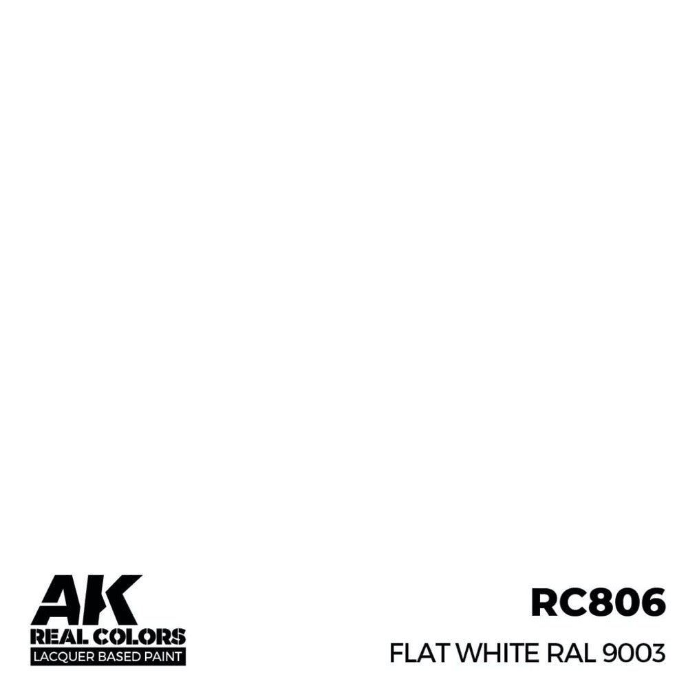 AK Interactive RC806 Real Colors Flat White RAL 9003 17ml Lacquer Paint