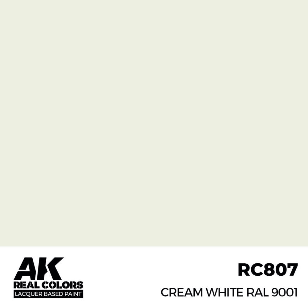 AK Interactive RC807 Real Colors Cream White RAL 9001 17ml Lacquer Paint