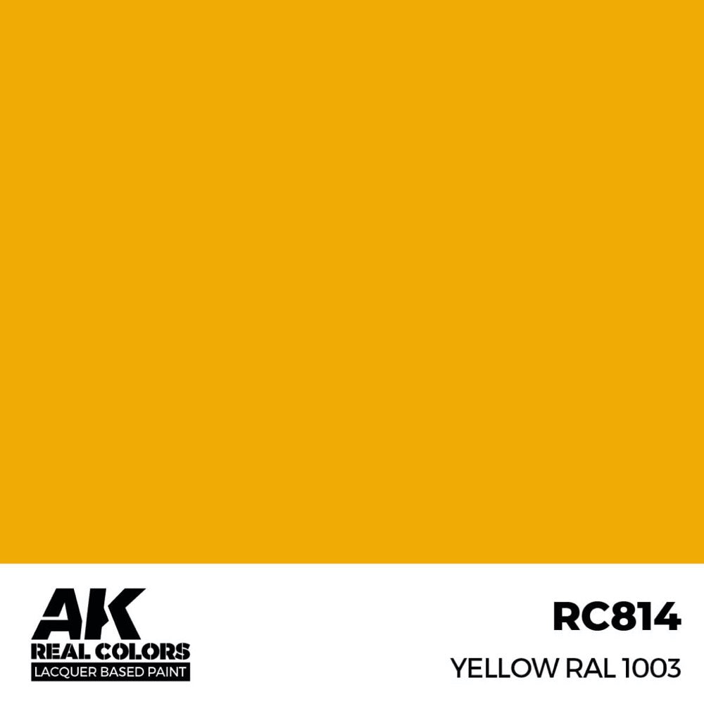 AK Interactive RC814 Real Colors Yellow RAL 1003 17ml Lacquer Paint