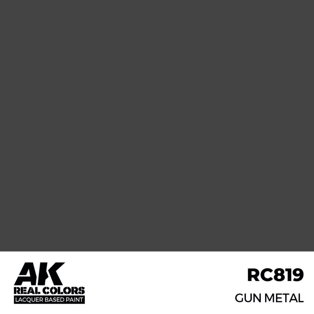 AK Interactive RC819 Real Colors Gun Metal 17ml Lacquer Paint