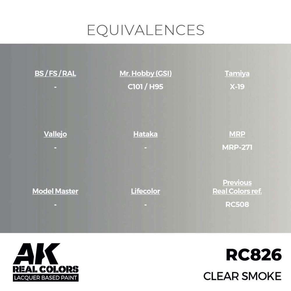 AK Interactive RC826 Real Colors Clear Smoke 17ml Lacquer Paint