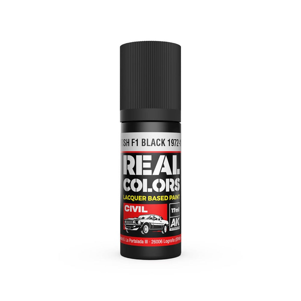 AK Interactive RC828 Real Colors British F1 Black 1972-1986 17ml Lacquer Paint