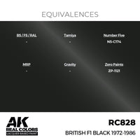 AK Interactive RC828 Real Colors British F1 Black 1972-1986 17ml Lacquer Paint
