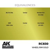AK Interactive RC830 Real Colors Wheel Rim Gold 17ml Lacquer Paint