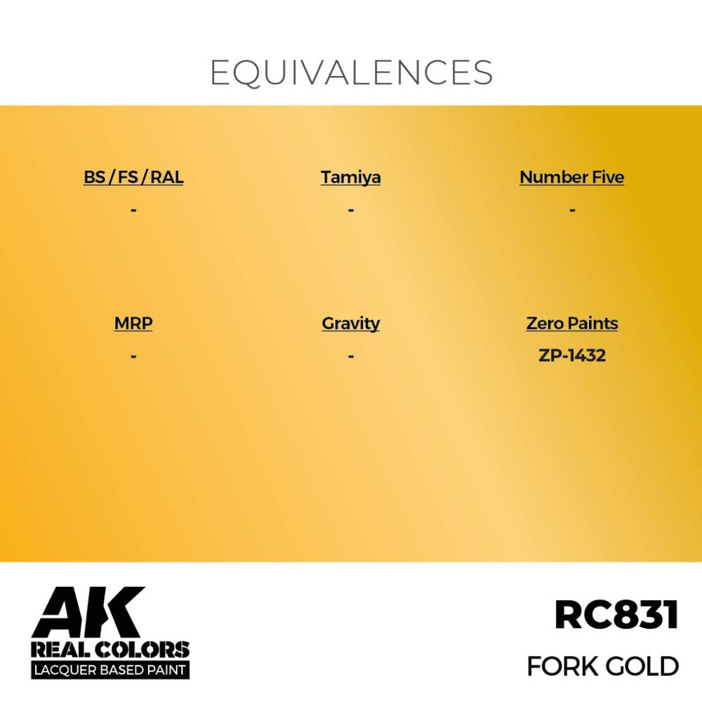 AK Interactive RC831 Real Colors Fork Gold 17ml Lacquer Paint
