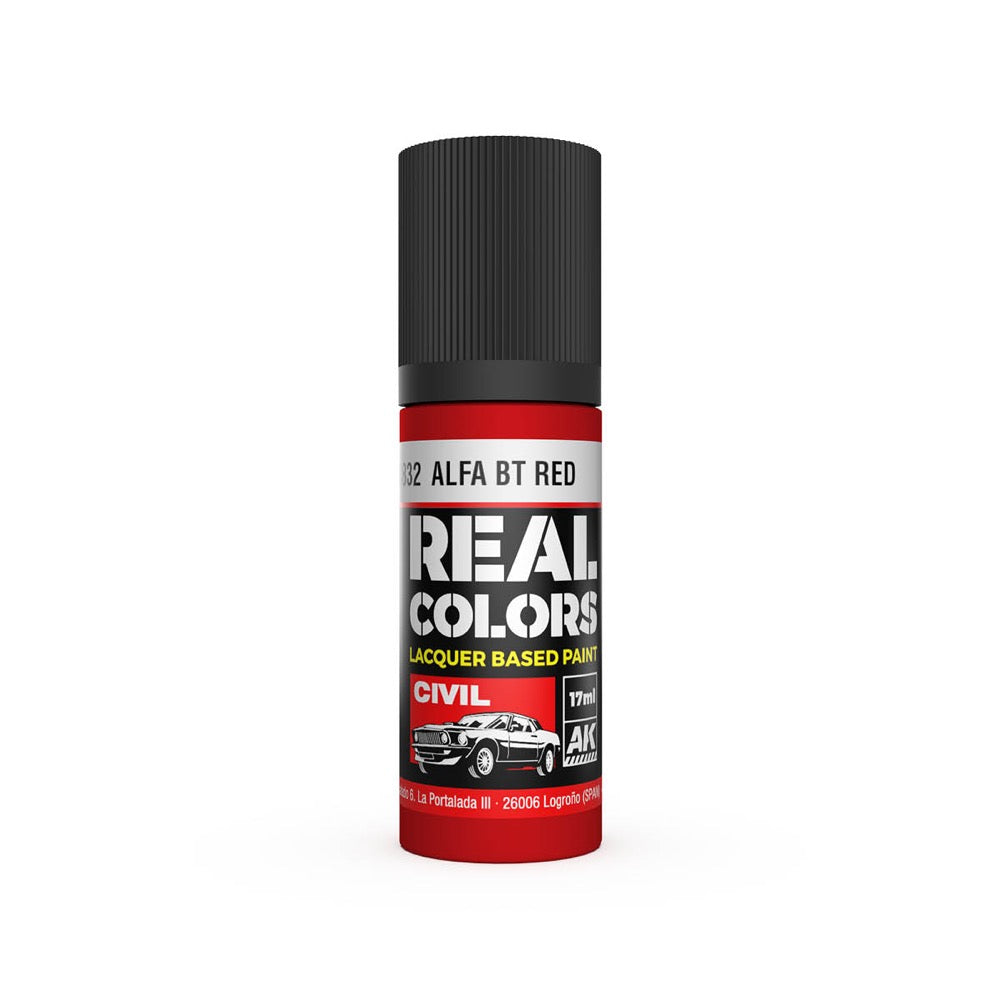 AK Interactive RC832 Real Colors Alfa BT Red 17ml Lacquer Paint